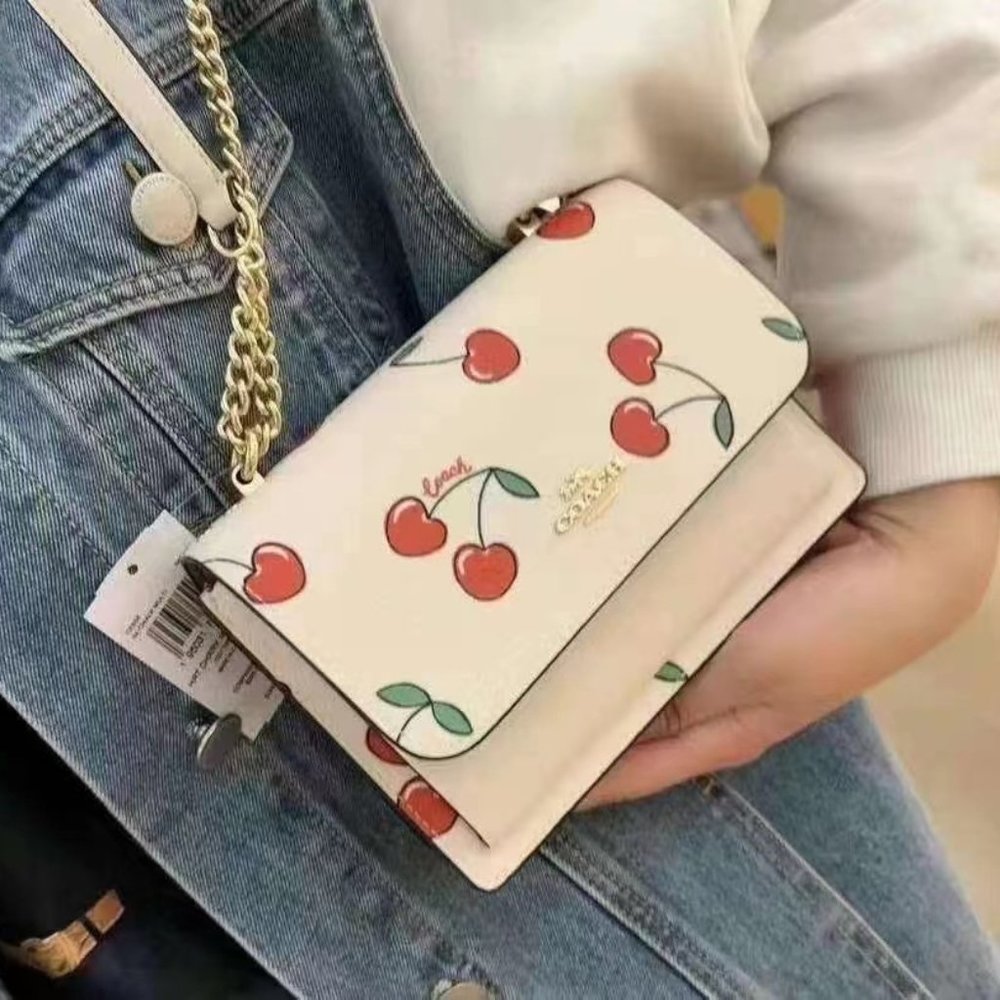 Coach Mini Klare Crossbody With Heart Cherry Print CE656